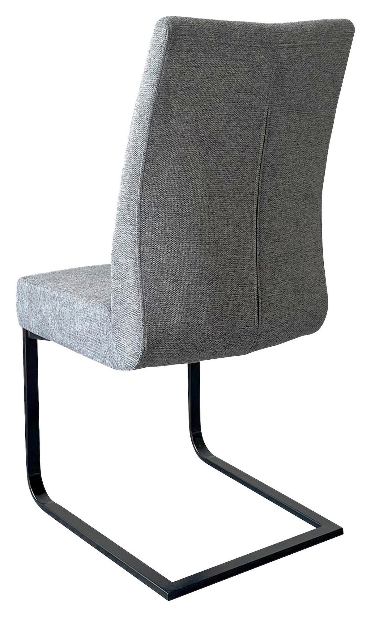 Schwingstuhl-Set Marlen XXL Dunkelgrau/Schwarz B: 47 cm - Dunkelgrau/Schwarz, LIFESTYLE, Textil/Metall (47/96/62cm) - MID.YOU