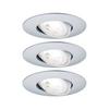 Deckenleuchte 3er-Set Ø 8,2 cm 1-Flammig, Rund - Chromfarben, Basics, Kunststoff (8,2cm) - Paulmann