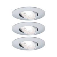 Deckenleuchte 3er-Set Ø 8,2 cm 1-Flammig, Rund - Chromfarben, Basics, Kunststoff (8,2cm) - Paulmann