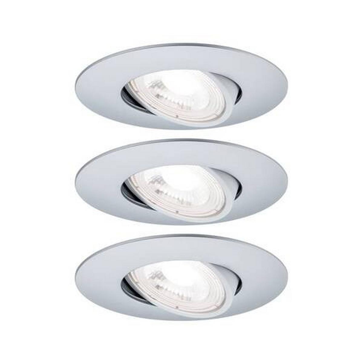 Deckenleuchte 3er-Set Ø 8,2 cm 1-Flammig, Rund - Chromfarben, Basics, Kunststoff (8,2cm) - Paulmann