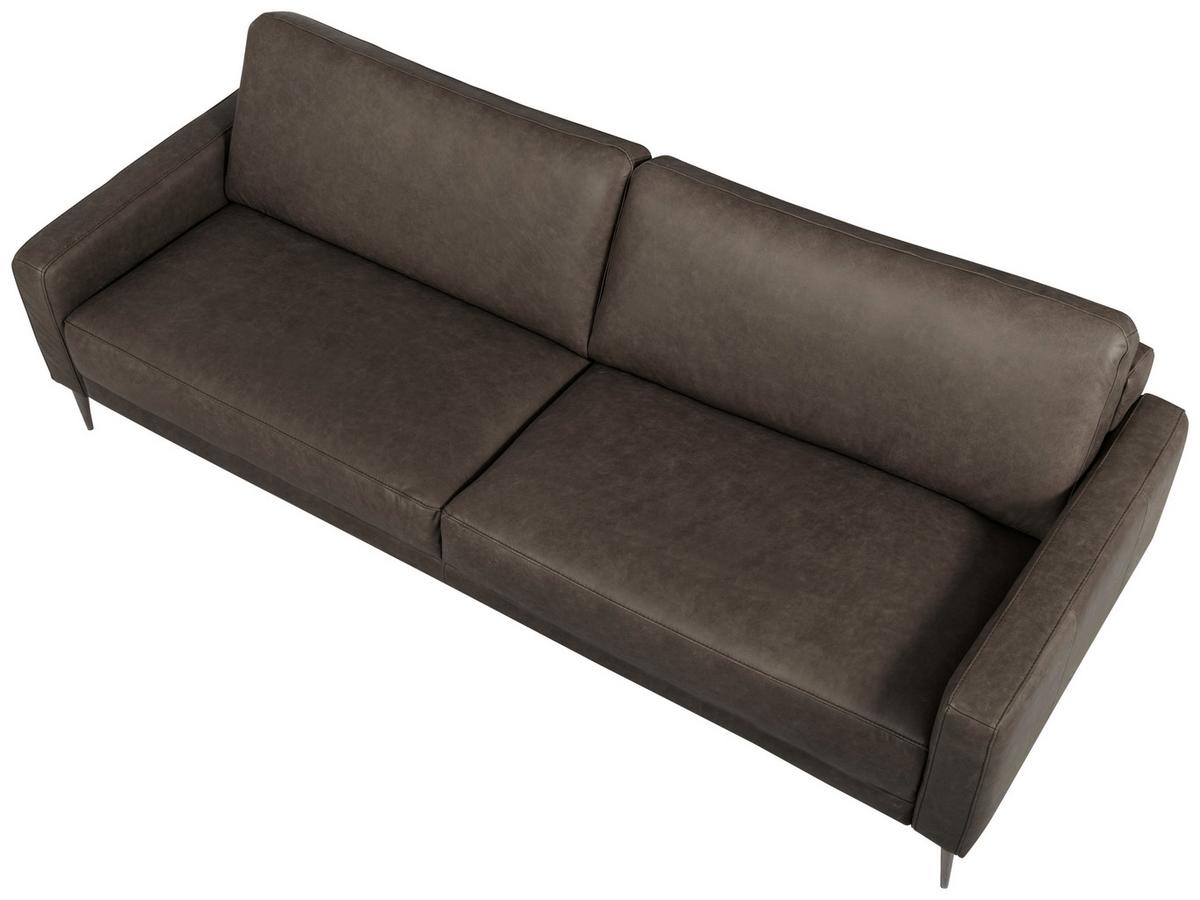 3,5-Sitzer Spring, Fango B: - Fango/Schwarzchrom, Design, Leder (207/85/92cm) - Livetastic