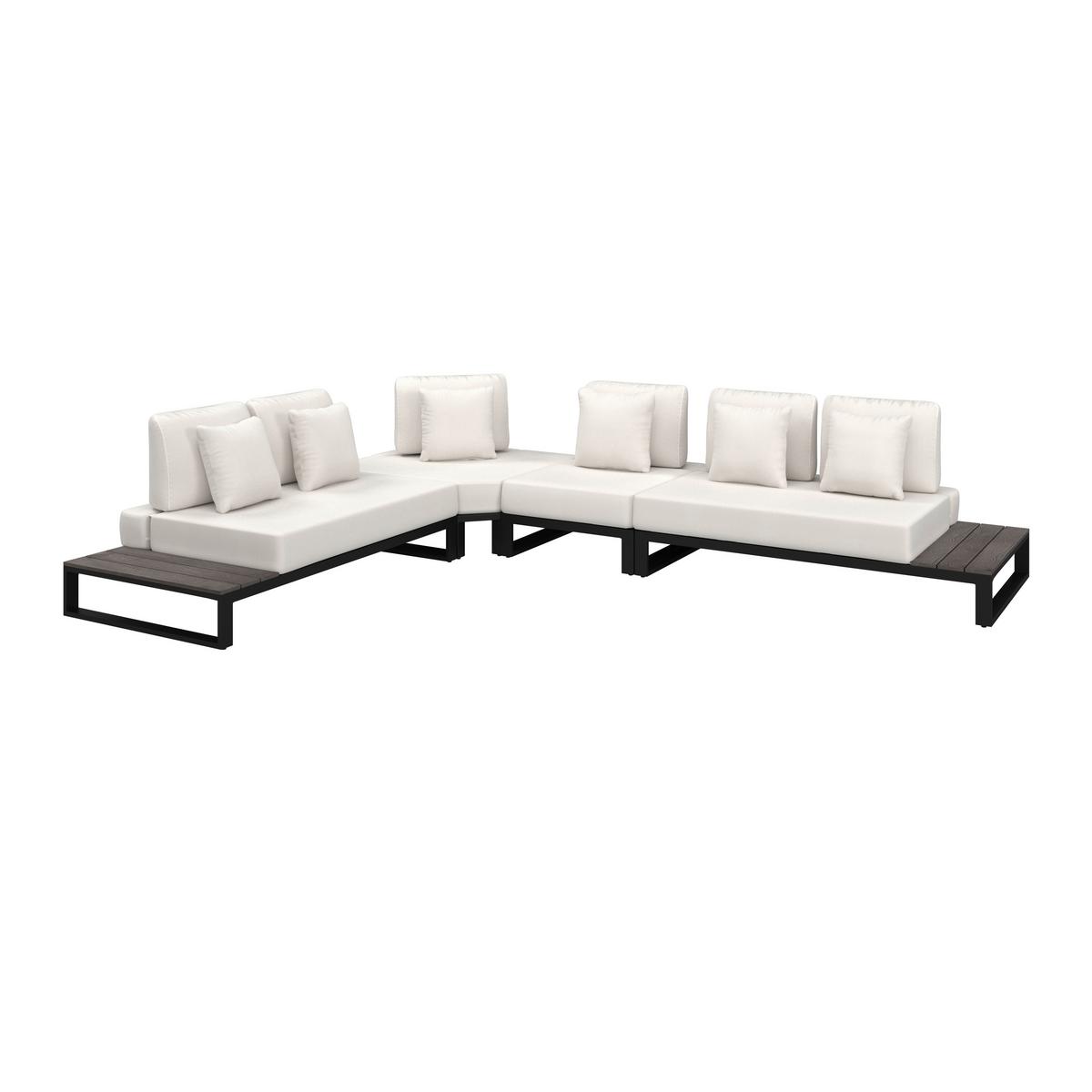 TERASOVÁ SEDACÍ SOUPRAVA SILVANO - bílá/šedá, Moderní, kov/textil (323/79cm) - Bessagi Garden