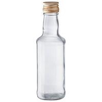 Universalflasche Aus Glas Zeno Ca. 0,2 L Mit Schraubverschluss - Transparent, KONVENTIONELL, Glas/Metall (5,3 /18cm)