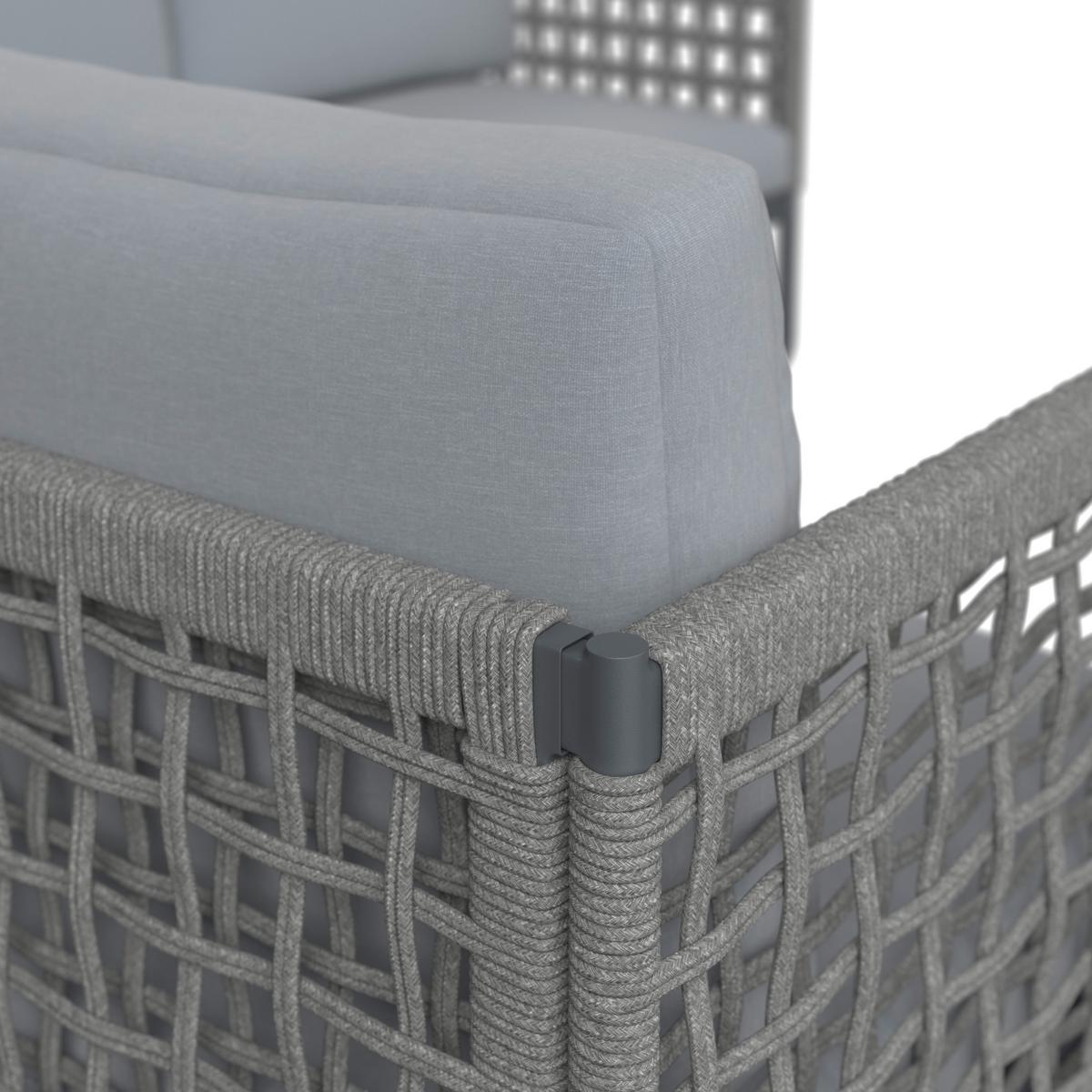 Loungegarnitur Perth - Anthrazit/Grau, MODERN, Glas/Textil (196/218,5cm) - Beldano