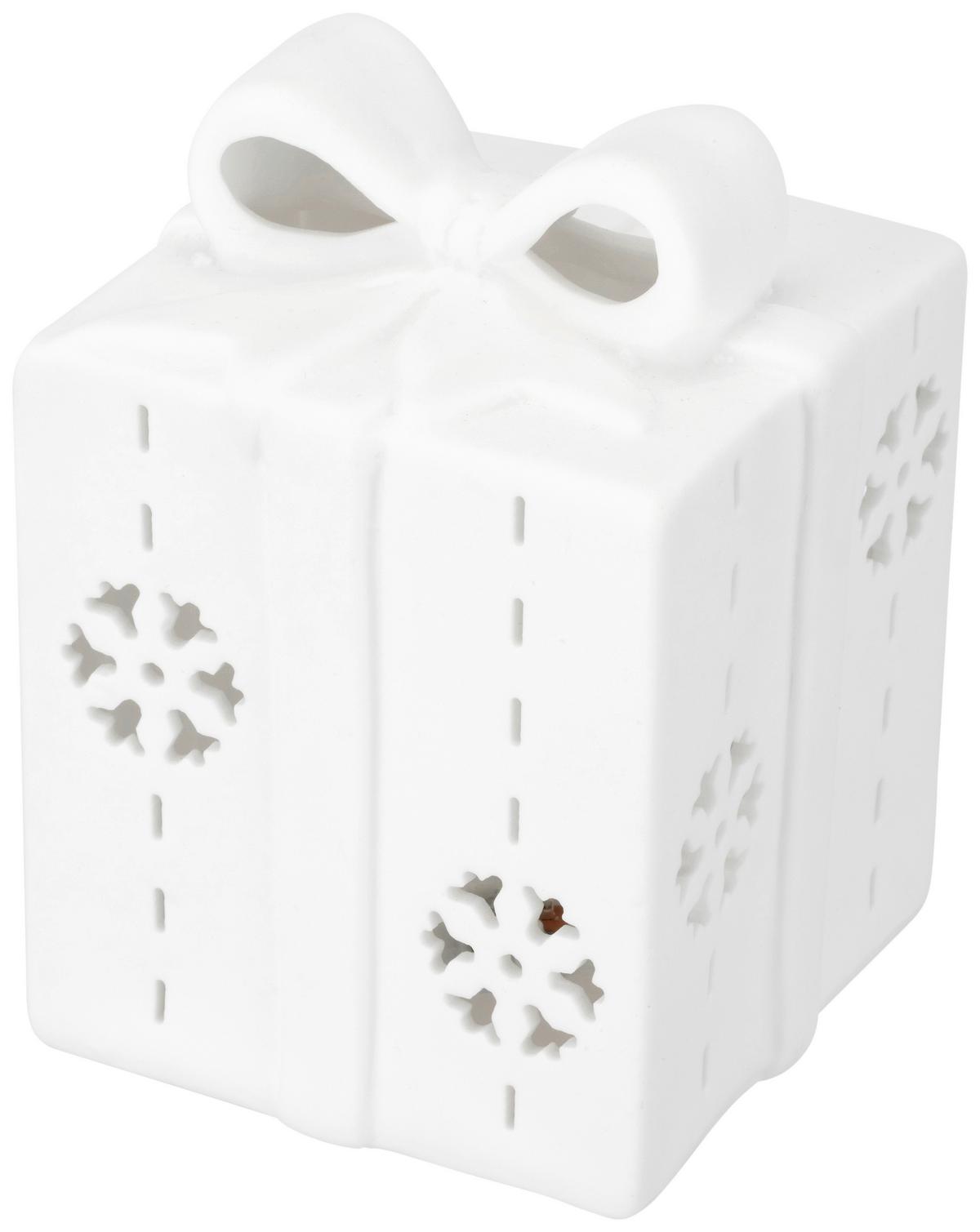 Dekogeschenkbox Ryan - Weiß, KONVENTIONELL, Keramik (5,8/5,8/7,5cm) - Luca Bessoni