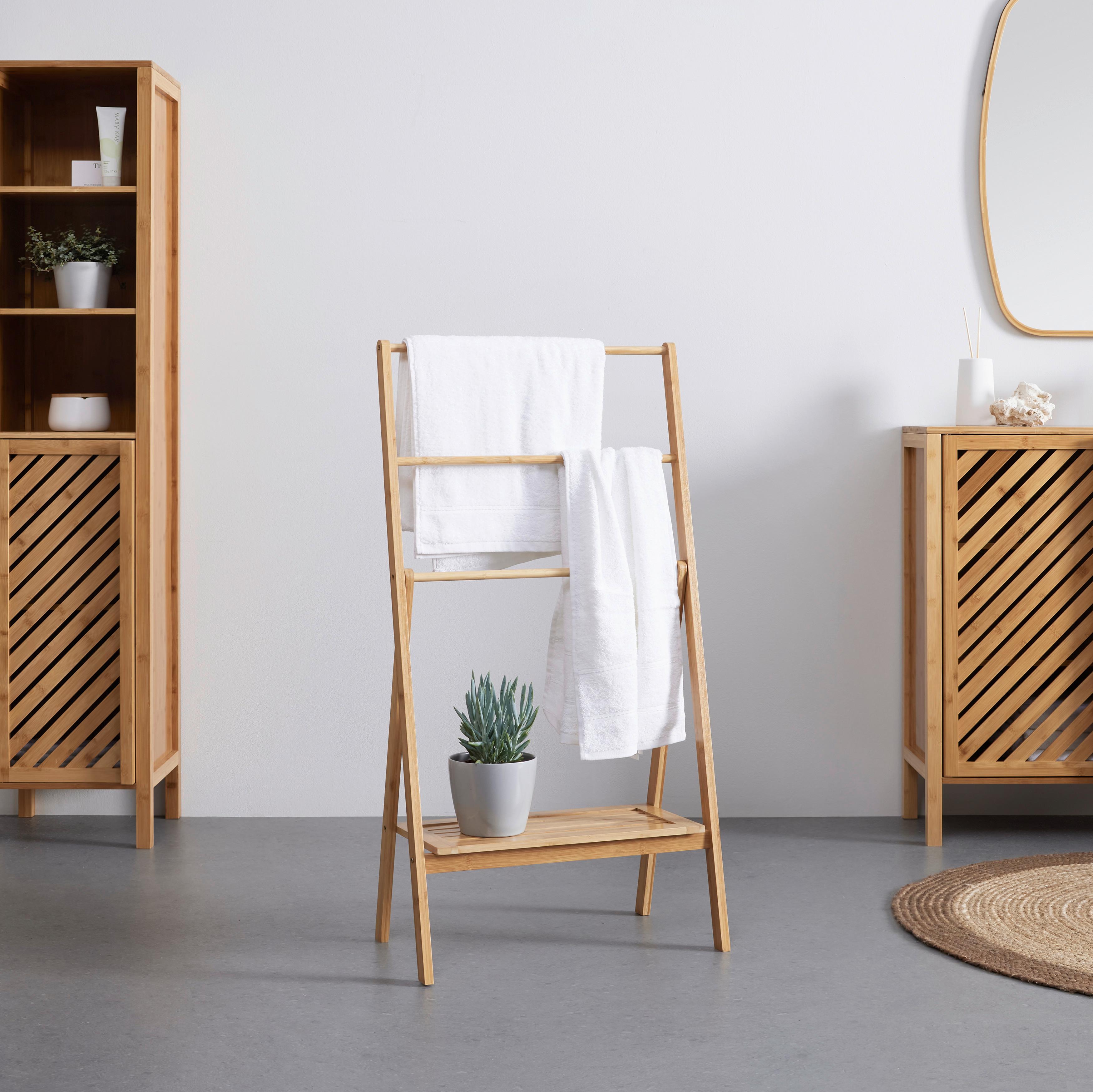 Držák na ručníky BONNY přírodní barvy - přírodní barvy, Moderní, přírodní materiály (53/100/30cm) - P & B