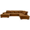 Wohnlandschaft mit Bettkasten Rigatti Goldfarben B: 387 cm - Goldfarben/Schwarz, MODERN, Textil (184/387/252cm) - Livetastic