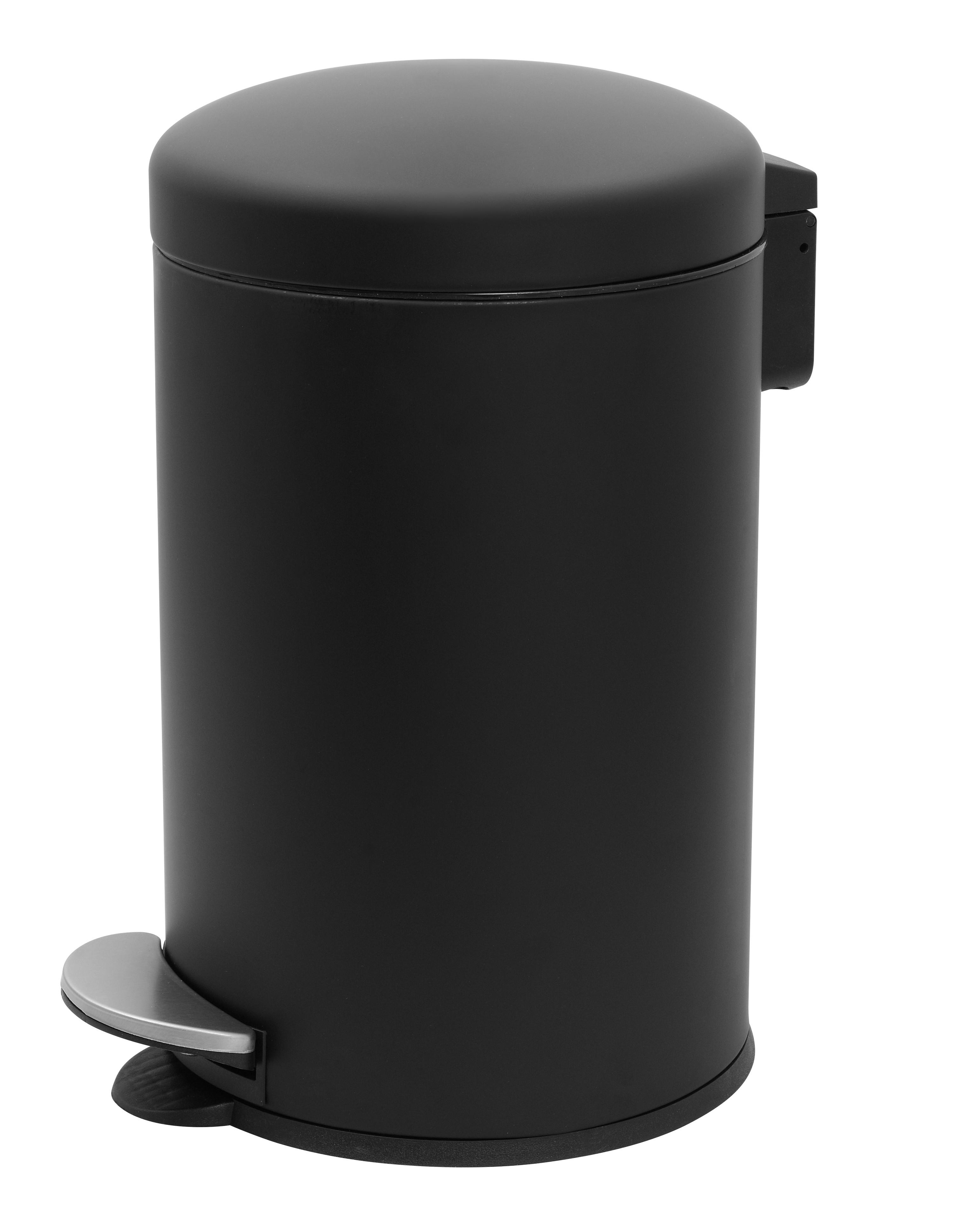 Koš s nášlapným pedálem James, 12l - černá, Konvenční, kov/plast (27/41,5/26cm) - Modern Living