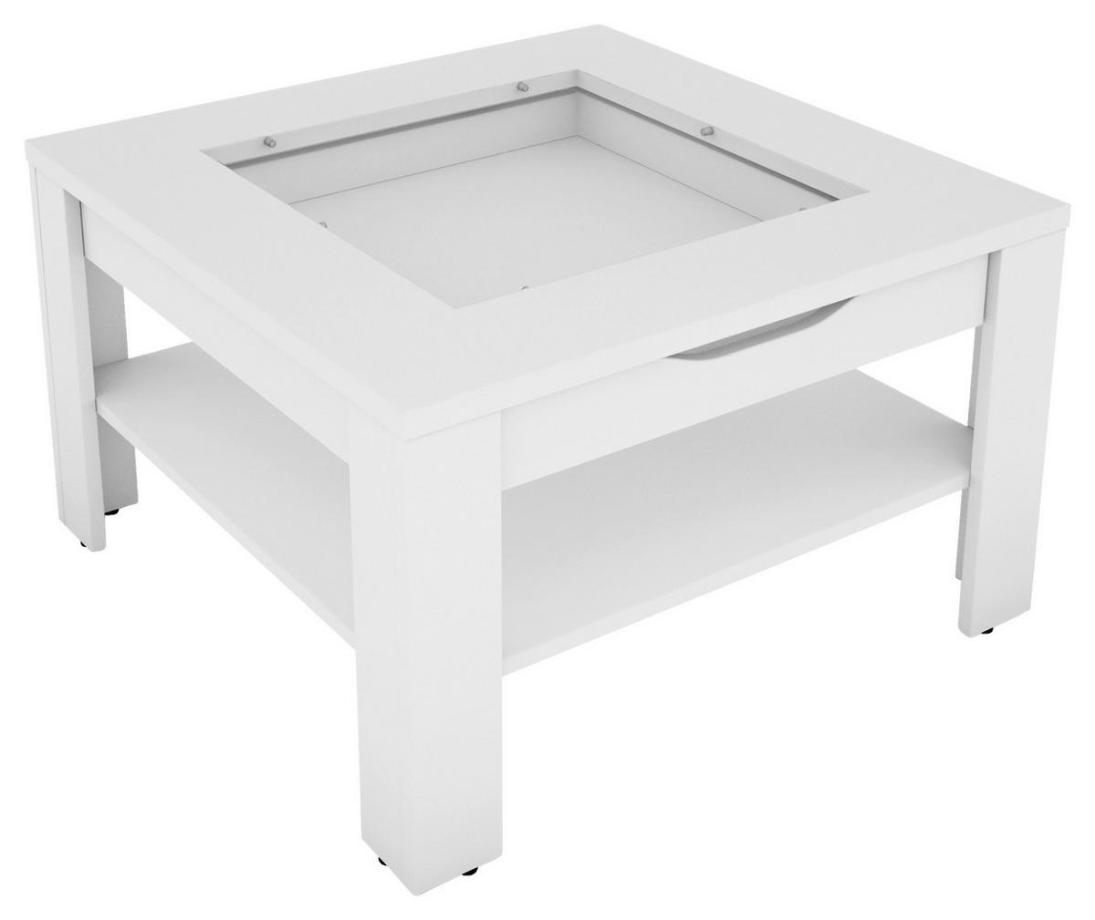 Couchtisch Ralph Weiß B: 67 Cm - Weiß, Design, Glas/Holzwerkstoff (67/43/67cm) - MID.YOU