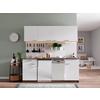 Küchenzeile Economy mit Geräten 195 cm Weiß/Eiche Dekor Modern - Eichefarben/Weiß, Basics, Holzwerkstoff (195cm) - Respekta