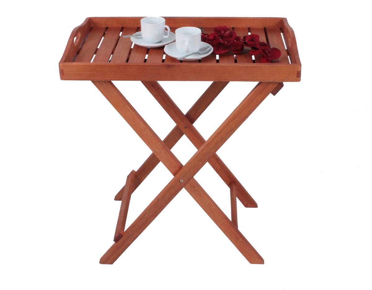 Gartenbeistelltisch Dallas - Braun, Basics, Holz (44/74/68cm) - Gardenson
