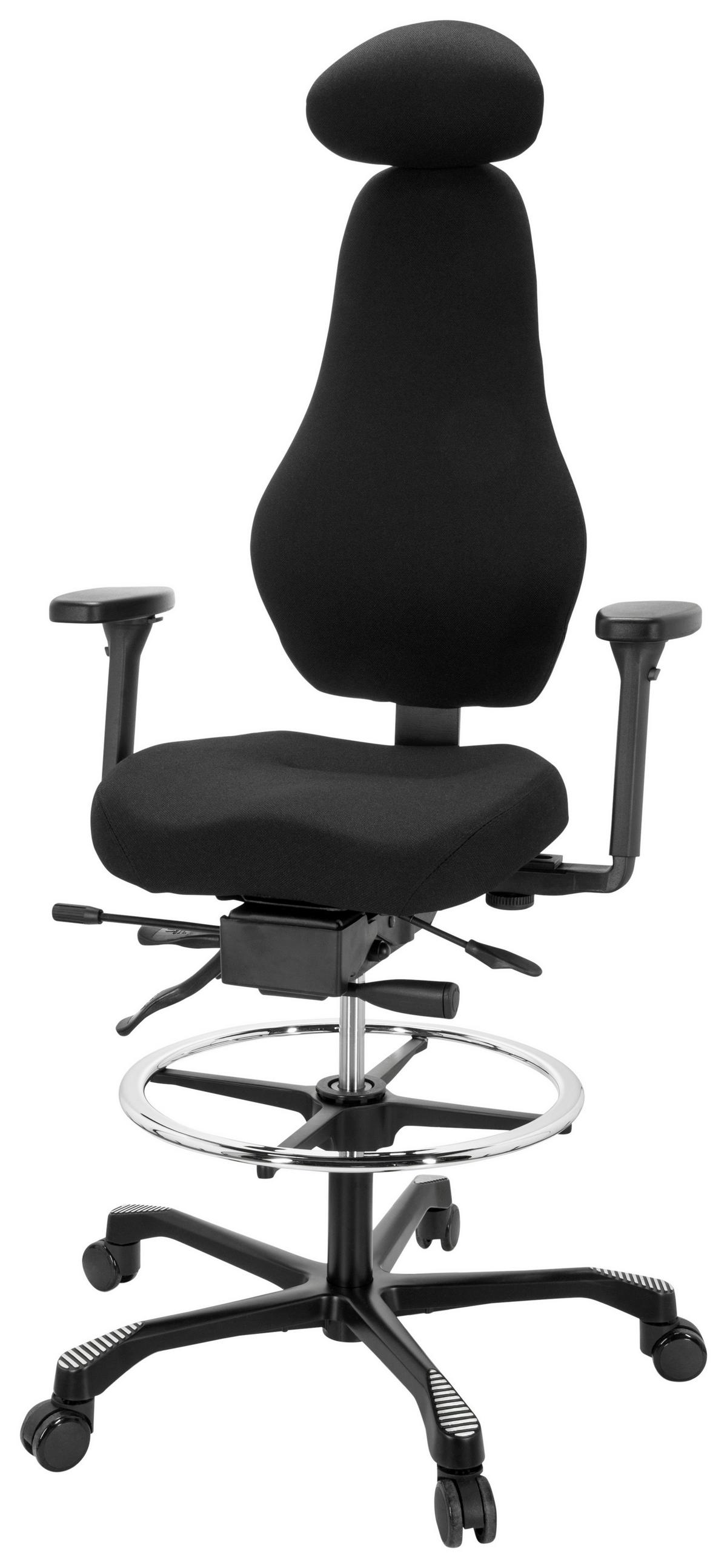 Bürostuhl Resistio Work Schwarz Bis 120 Kg - Schwarz, Basics, Kunststoff/Textil (70/126/54cm) - MID.YOU