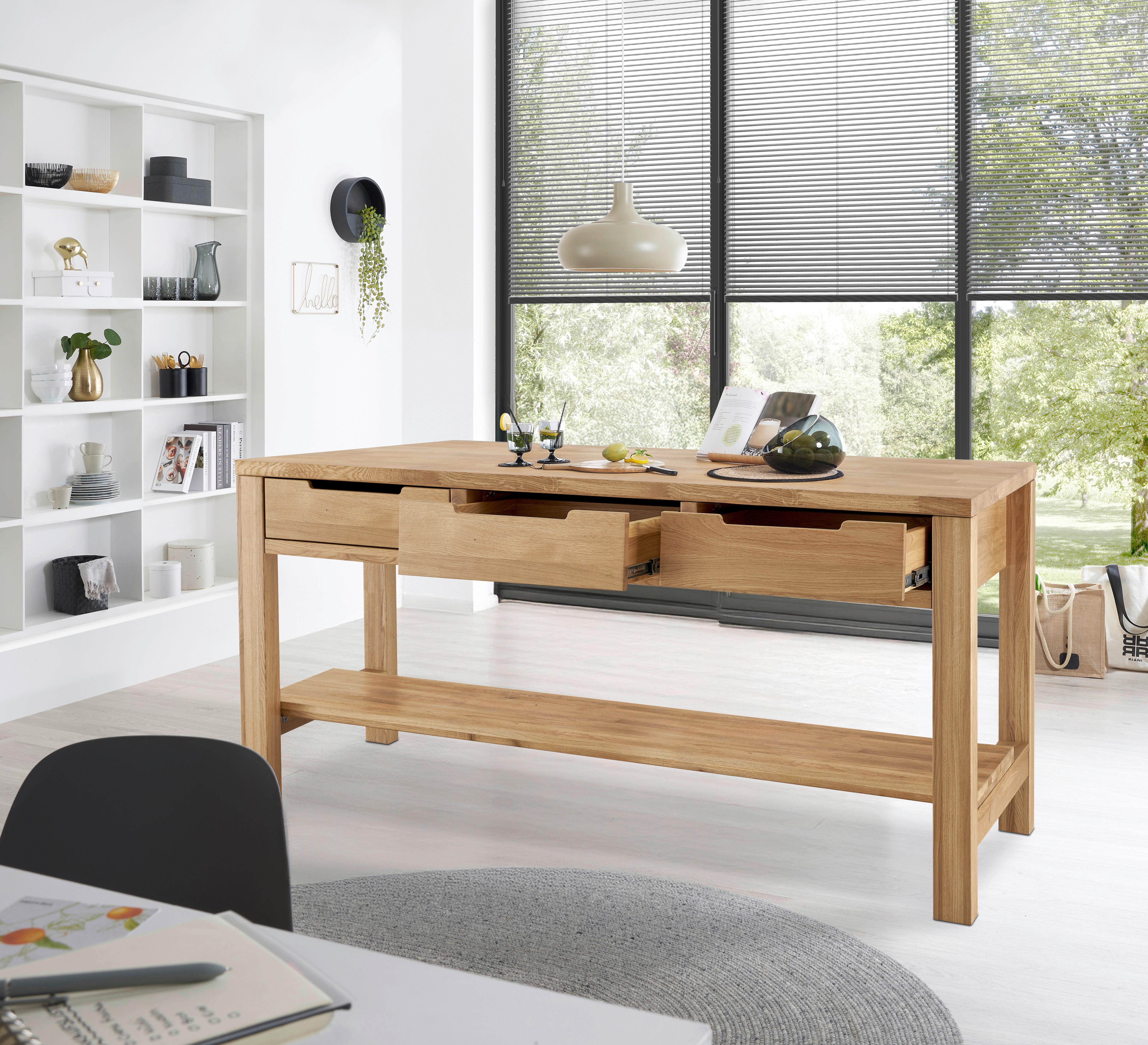 Kücheninsel Ponza Eichefarben B: 180 cm - Eichefarben, Basics, Holz (180/91/90cm) - MID.YOU