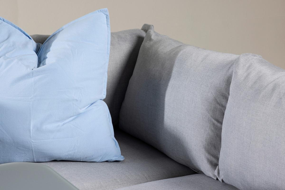 Loungegarnitur Virya - Weiß/Grau, KONVENTIONELL, Textil/Metall - Gardenson