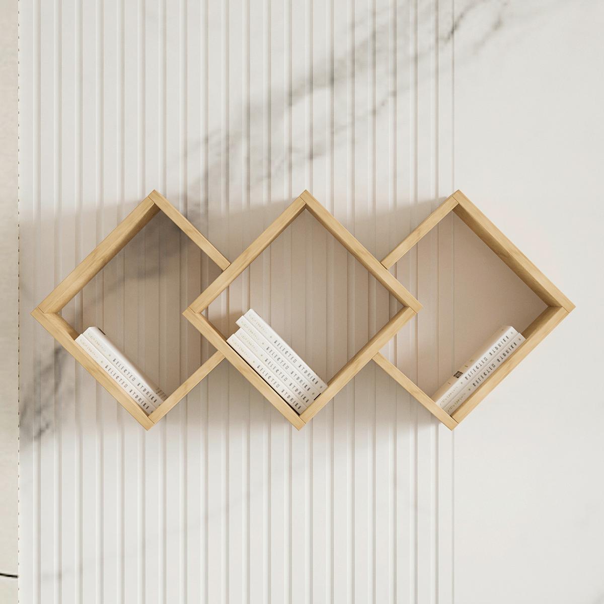 Wandregal Galaxy Eiche Dekor B: 102 Cm - Eichefarben, Design, Holzwerkstoff (102/42/20cm) - Livetastic