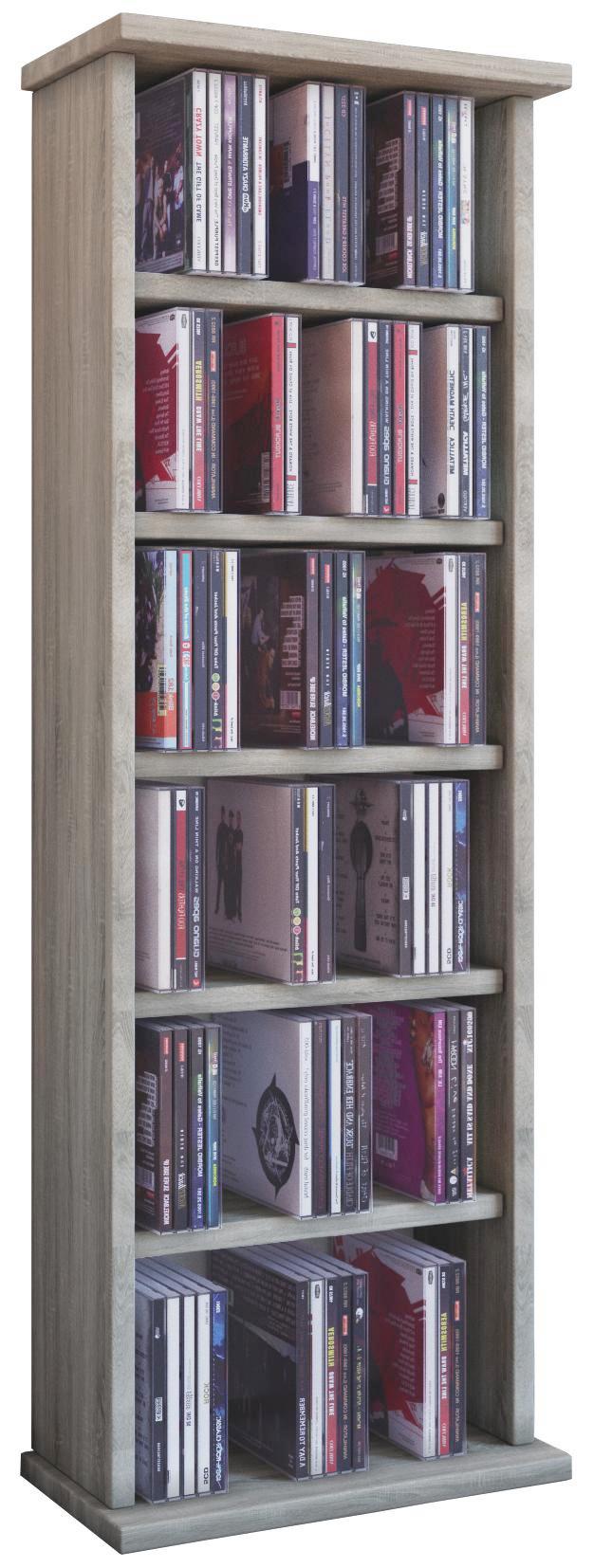 CD-regal Vostan B: 31 cm - Sonoma Eiche, KONVENTIONELL, Holzwerkstoff (31/92/18cm)
