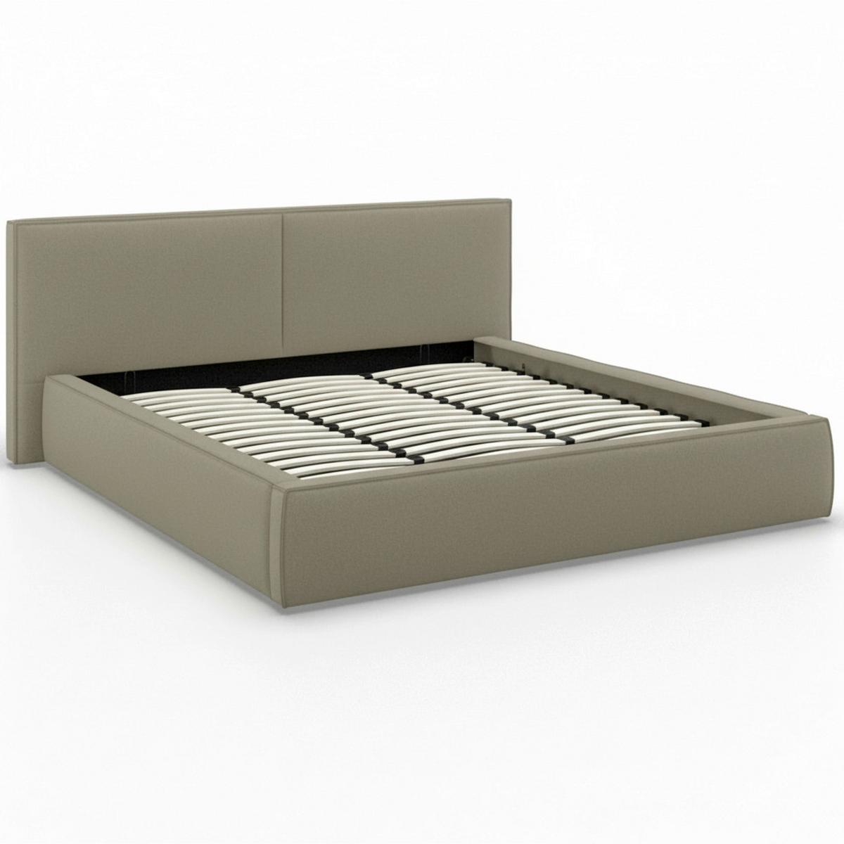 Čalouněná postel SERENA 180x200 cm, olivově zelená - černá/zelená, Moderní, kov/dřevo (180/200cm) - Bessagi Home