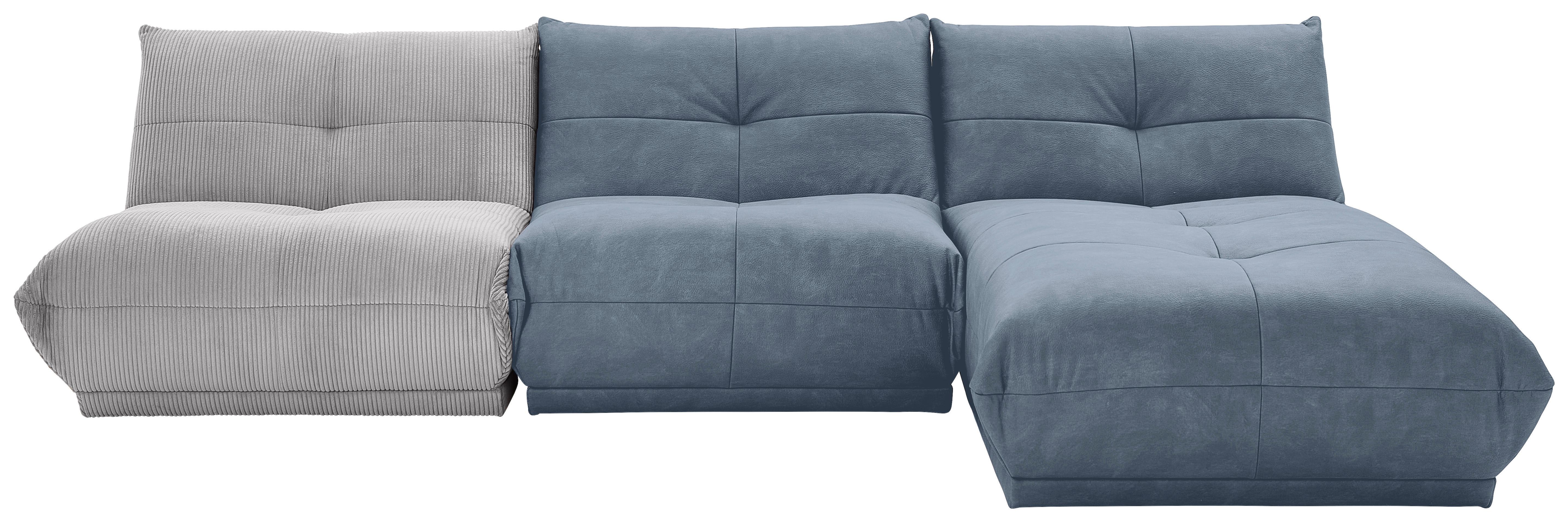 Ecksofa Giselle Blaugrau/Grau S: 315x185 cm - Blaugrau/Grau, Trend, Textil (315/185cm) - Livetastic