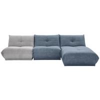Ecksofa Giselle Blaugrau/Grau S: 315x185 cm - Blaugrau/Grau, Trend, Textil (315/185cm) - Livetastic