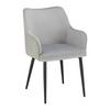 Zamatová stolička Caria sivá - čierna/svetlosivá, Modern, kov/drevo (57/89/60cm) - Bessagi Home