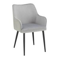 Zamatová stolička Caria sivá - čierna/svetlosivá, Modern, kov/drevo (57/89/60cm) - Bessagi Home