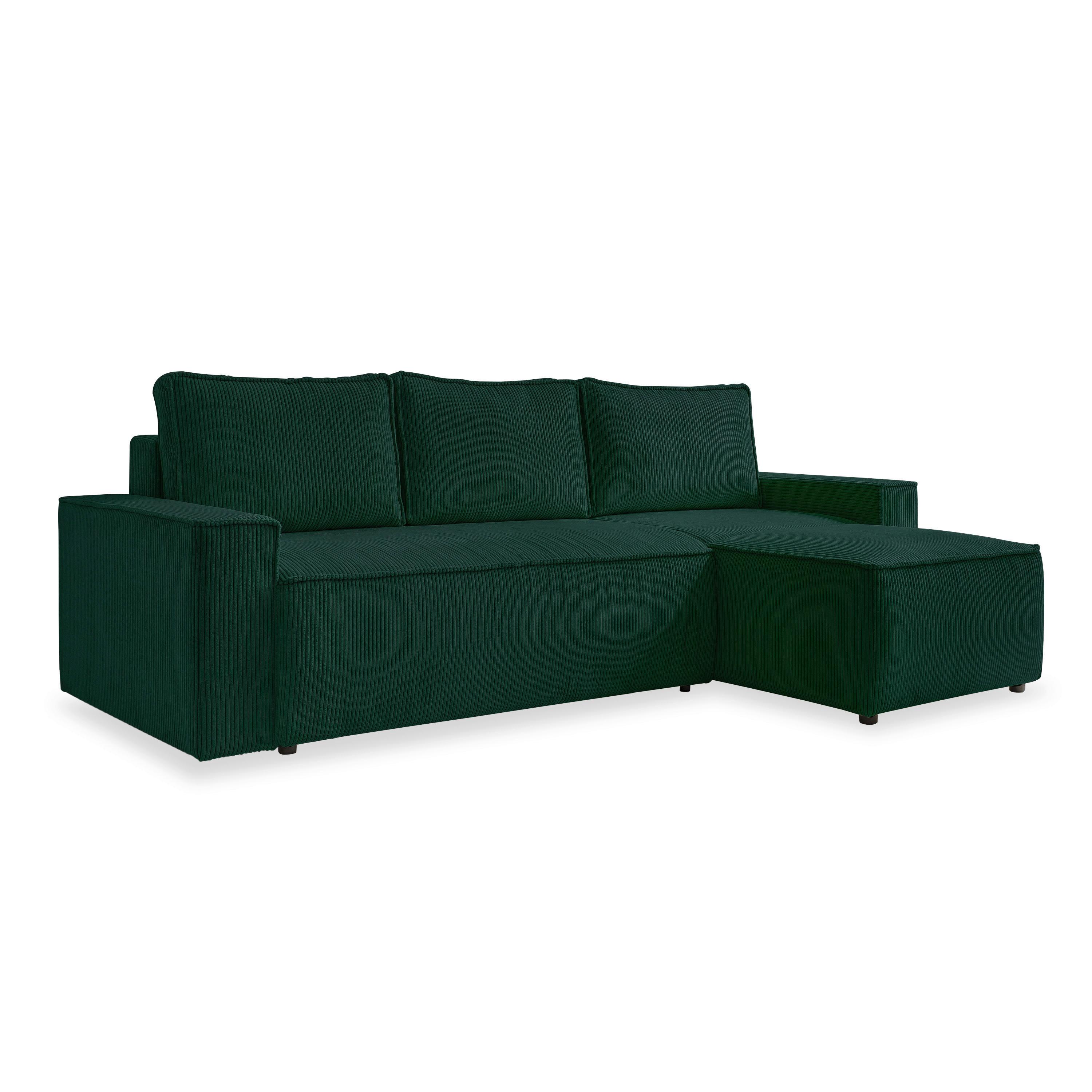 Rozkladacia sedačka OLIVER, obojstranná montáž, tm. zelená - čierna/tmavozelená, Design, textil/plast (250/156cm)