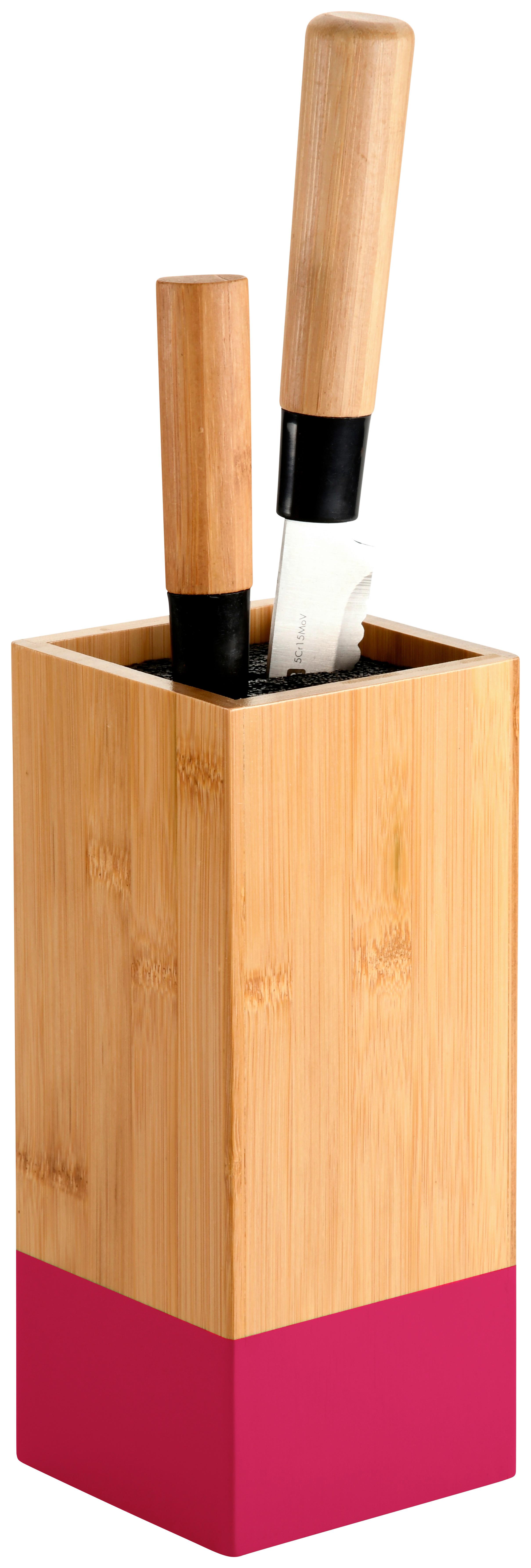 Messerblock Brombeere - Hellbraun/Brombeere, Basics, Holz/Kunststoff (10/10/23cm) - Kesper