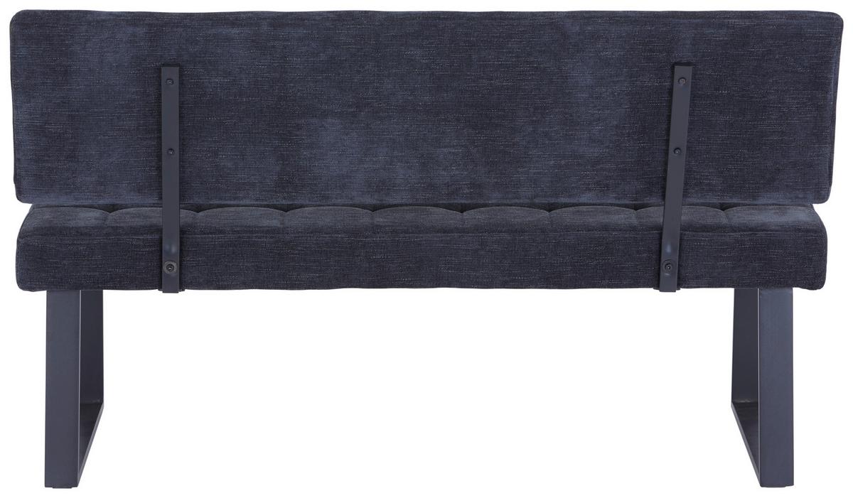 Sitzbank Mit Lehne Dunkelgrau Volda 140x85 Cm - Dunkelgrau/Schwarz, MODERN, Textil/Metall (140/85/56cm) - MID.YOU