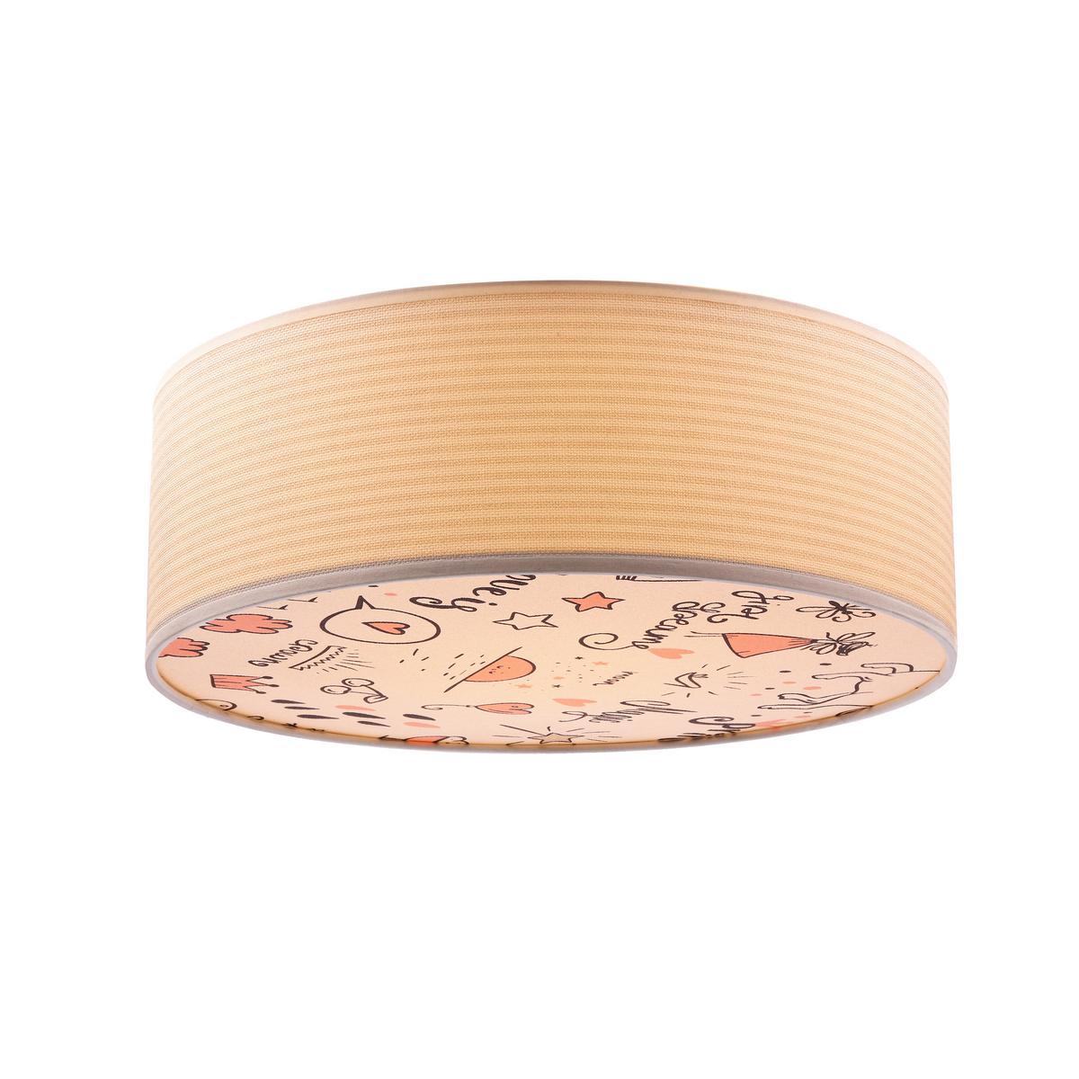 Kinderdeckenleuchte 31-38876 Kiddy Rosa - Beige/Multicolor, KONVENTIONELL, Kunststoff/Metall (38/38/14cm)