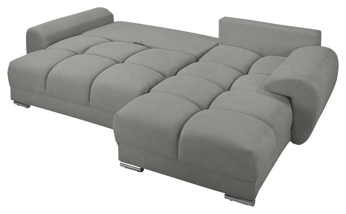 Ecksofa Azzuro Grau S: 256x175 Cm - Silberfarben/Grau, Design, Textil (256/175cm) - Livetastic