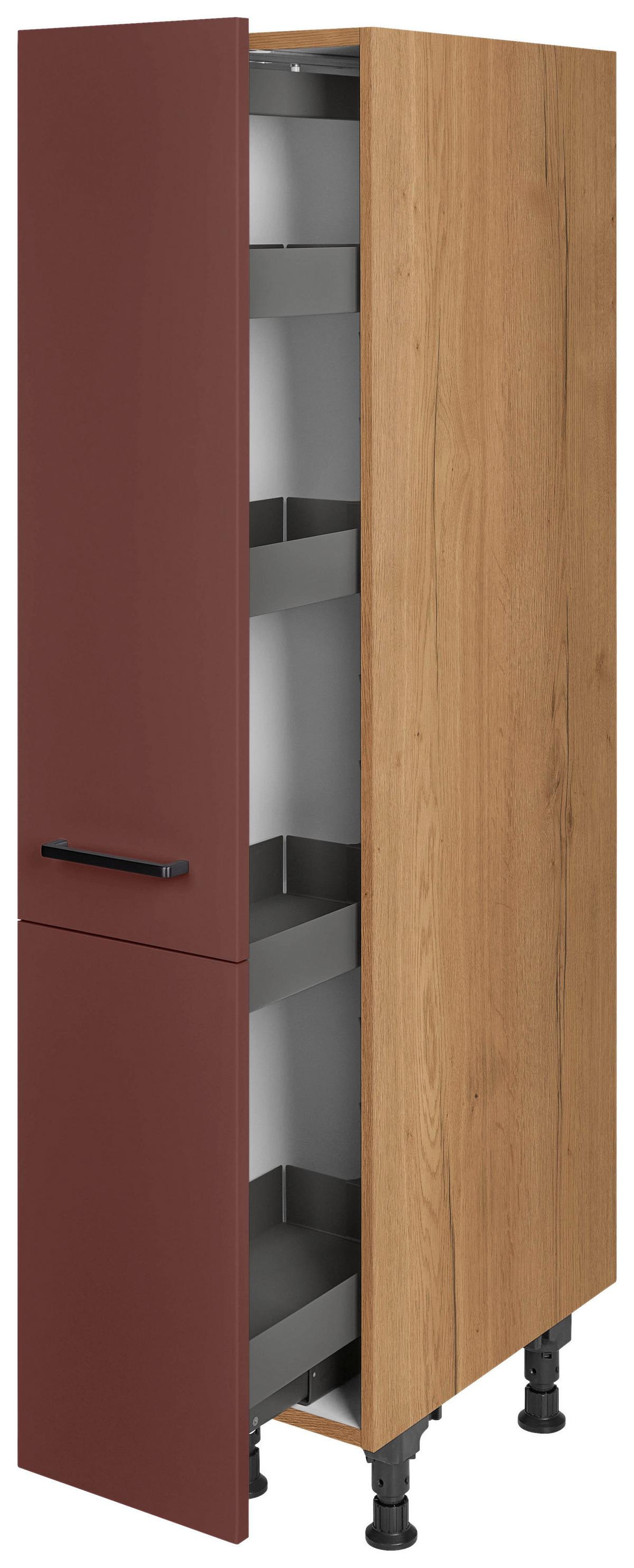 Apothekerschrank Easytouch - Eichefarben/Rot, MODERN, Holzwerkstoff/Metall (30/168/58cm) - Nobilia