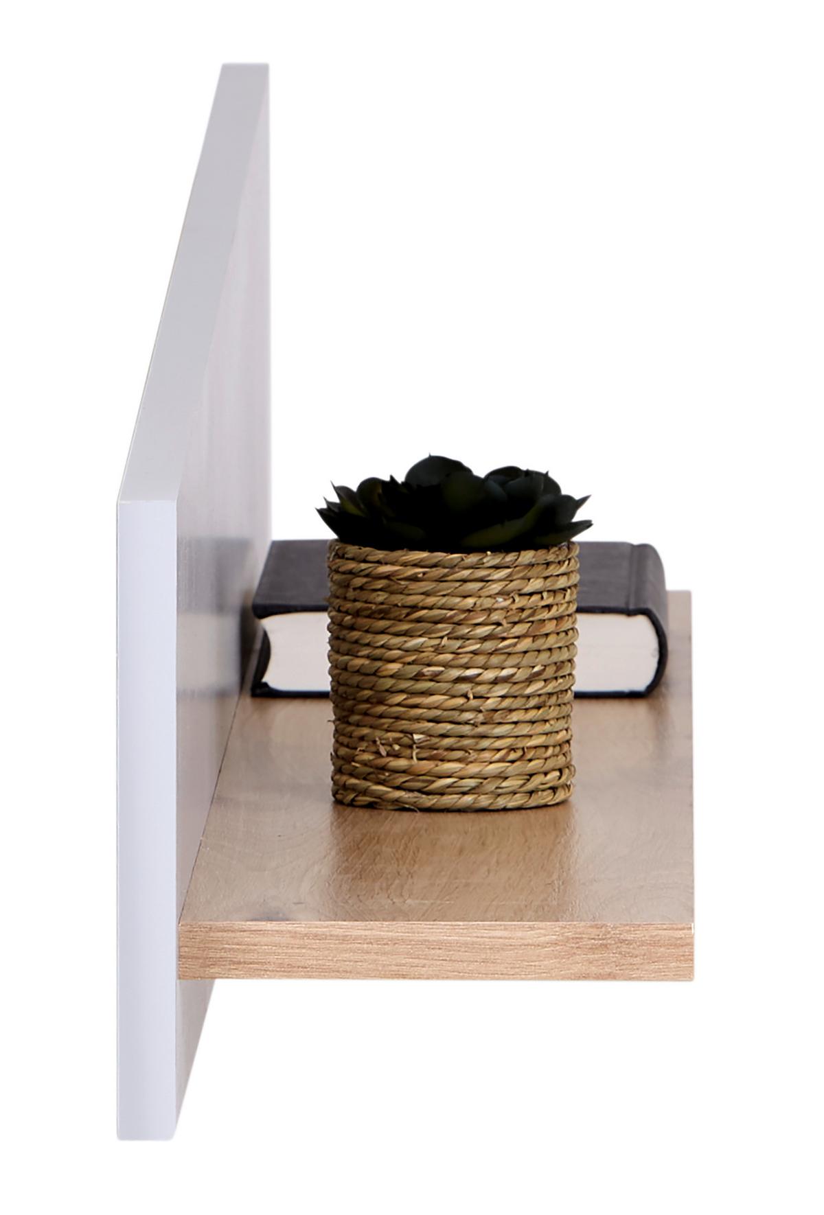 NÁSTĚNNÁ POLICE JOHNNY - šedá/dub artisan, Moderní, kompozitní dřevo (94,4/23/15,8cm)