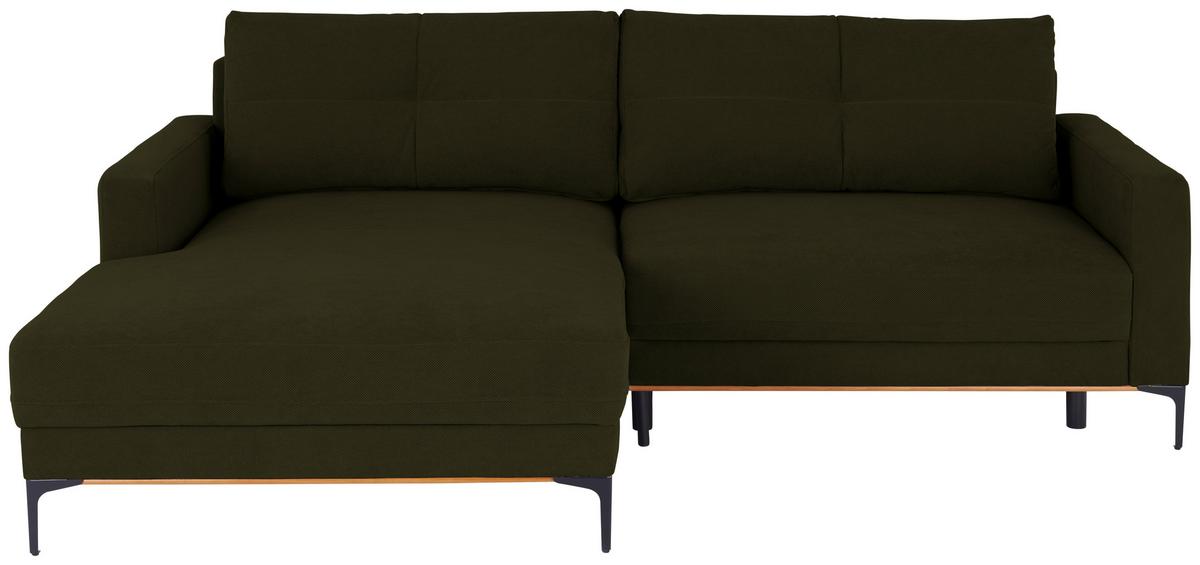 Ecksofa Bergamo - Schlammfarben/Schwarz, MODERN, Textil (162/238cm) - Ondega
