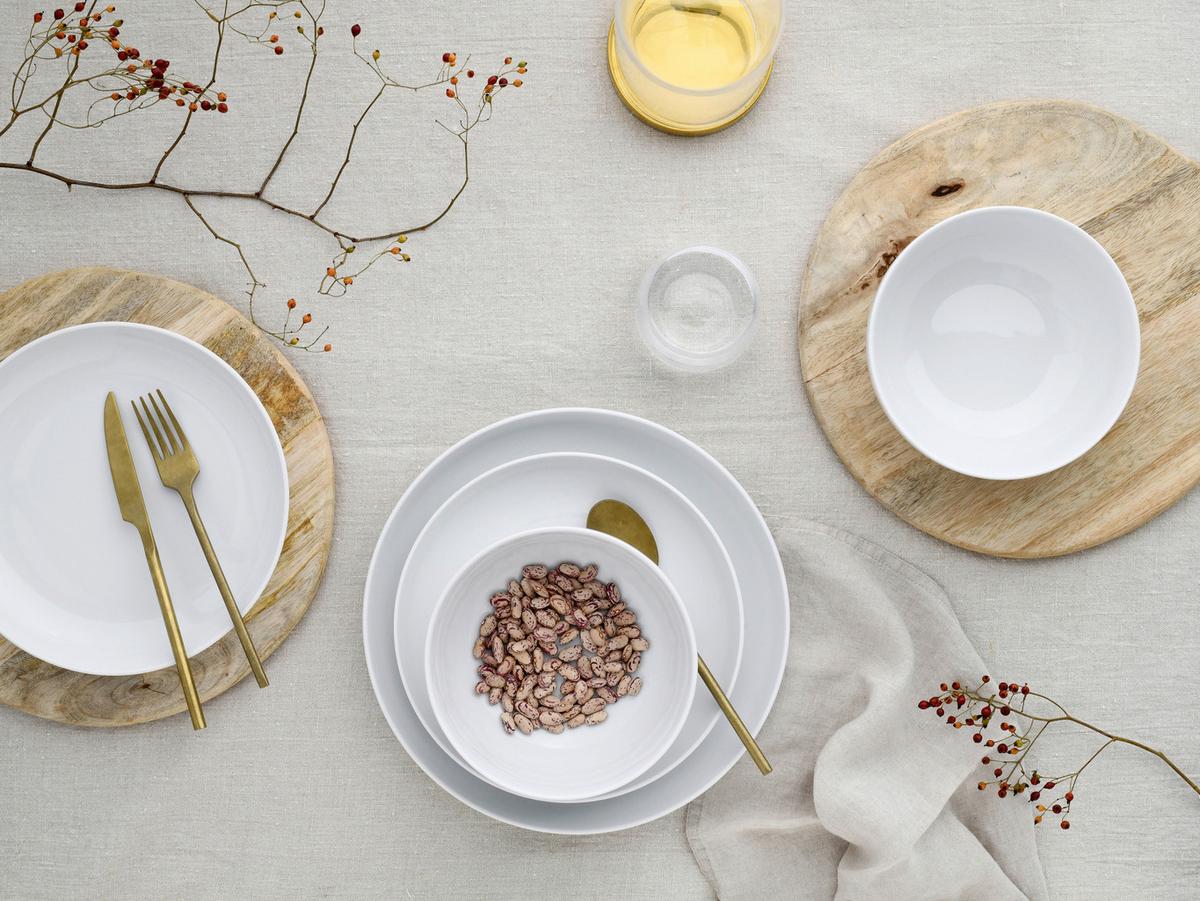 Speisetellerset Porzellan Weiß - Design - Creatable