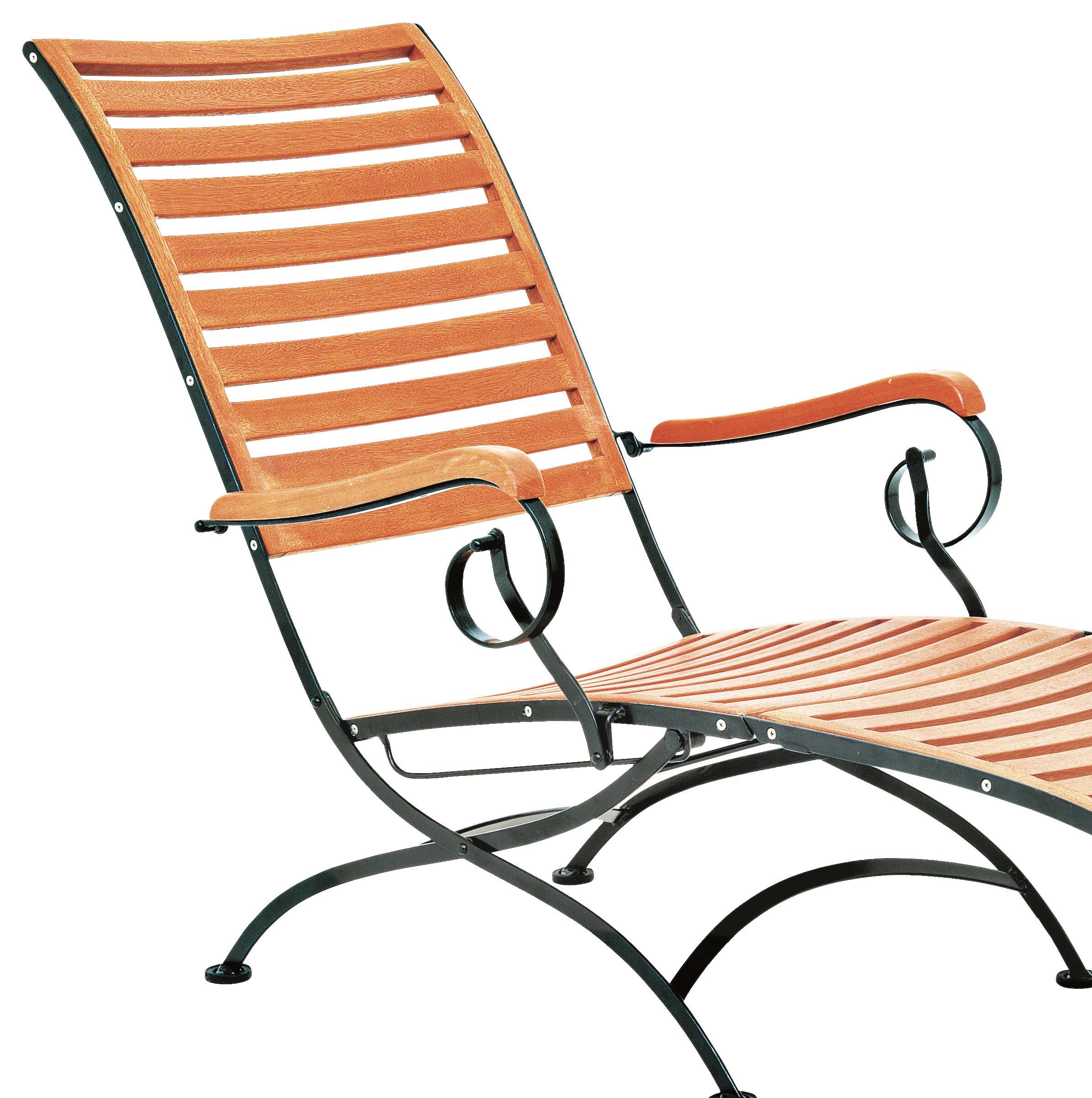 Sonnenliege SCHLOSSGARTEN aus Eukalyptusholz/Stahl in Natur/Schwarz