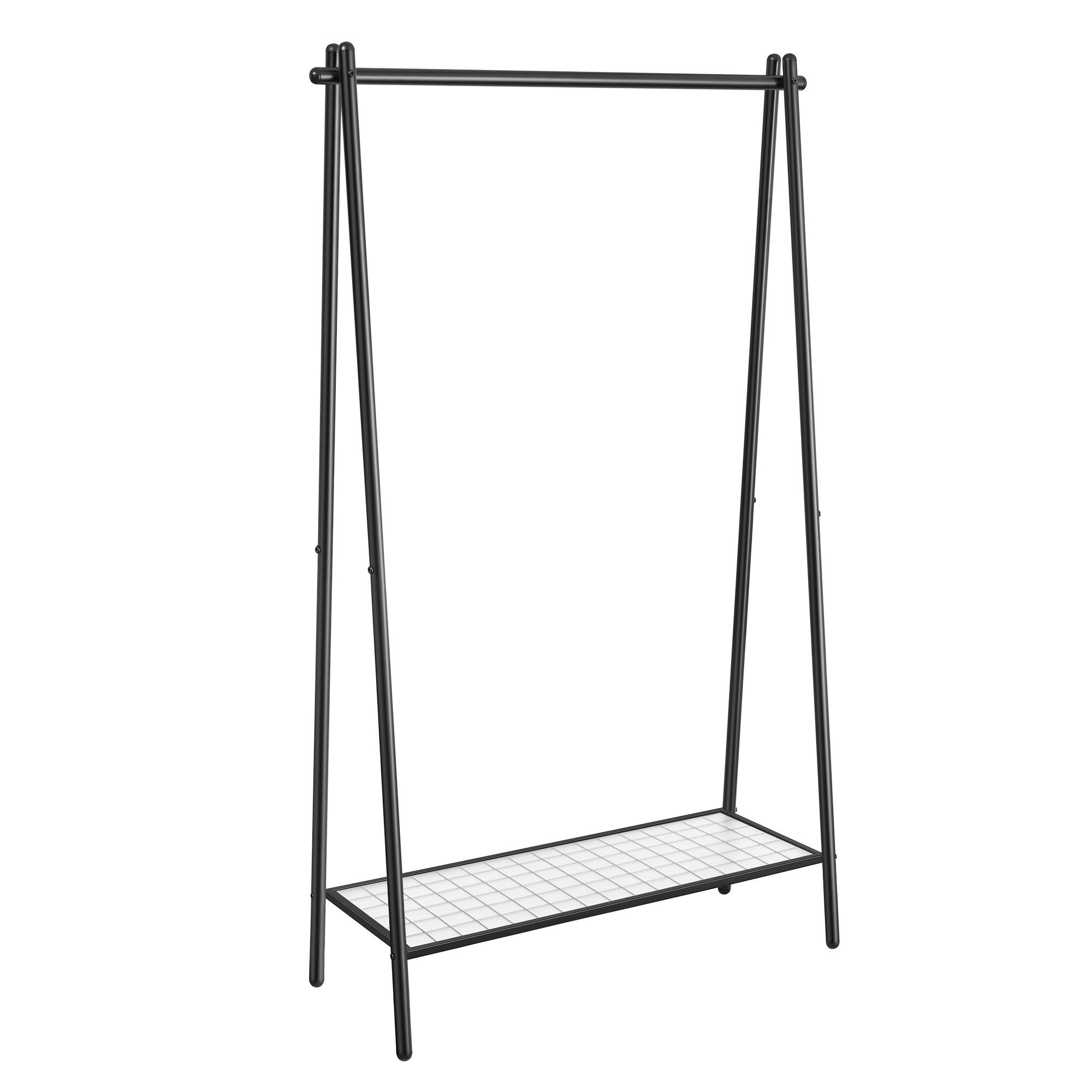 Kleiderständer Schwarz B: 92,5 cm - Schwarz, Basics, Kunststoff/Metall (92,5/153/33,5cm)