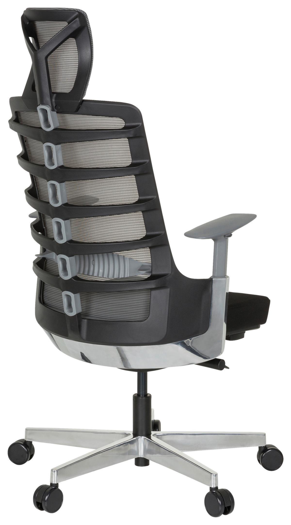 Drehstuhl Skarif Grau/Schwarz - Alufarben/Schwarz, MODERN, Kunststoff/Textil (64/128/62cm) - MID.YOU