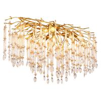 Deckenleuchte Gloria Kristalgllas, ca. 100x55x48 cm - Klar/Goldfarben, KONVENTIONELL, Glas/Metall (100/55/48cm) - Globo