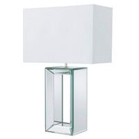 Tischleuchte Eu1610 Mirror - Weiß, Design, Glas/Kunststoff (38/25/58cm)