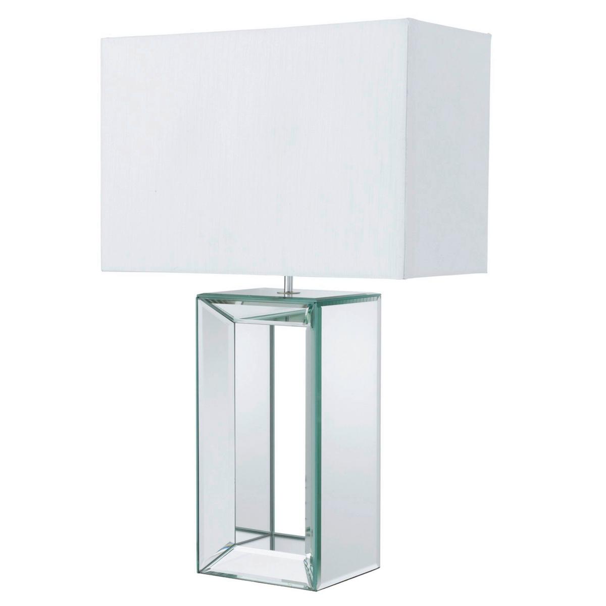 Tischleuchte Eu1610 Mirror - Weiß, Design, Glas/Kunststoff (38/25/58cm)