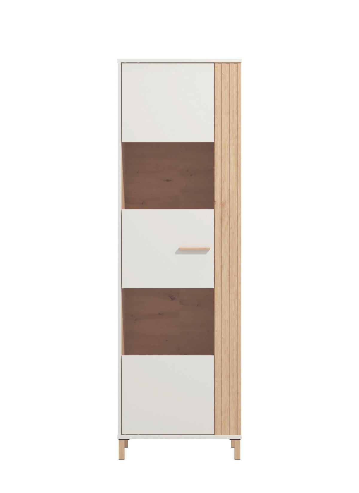 Vitrin Belfort - tölgyfa színű, Modern, faalapú anyag (59,5/192,5/40cm)