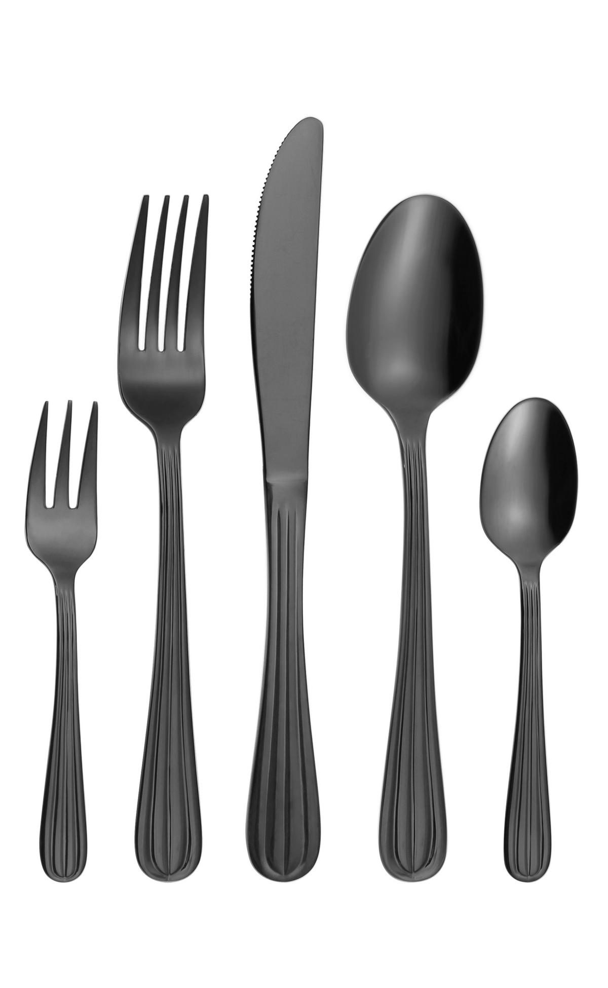 Besteckset Petra - Schwarz, Design, Metall - Luca Bessoni