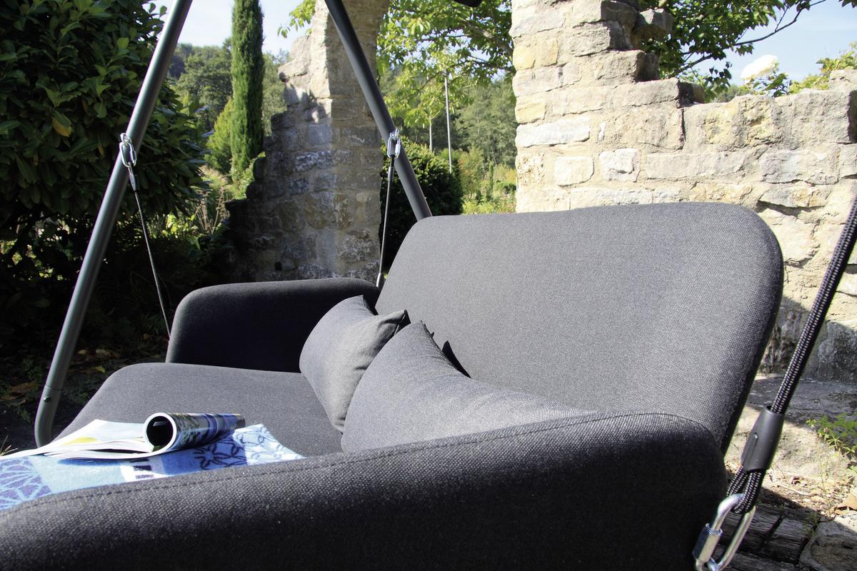 Hollywoodschaukel Mit Sonnendach Sun Acamp 2 Pers. - Anthrazit, Basics, Textil/Metall (190/142/177cm) - Acamp