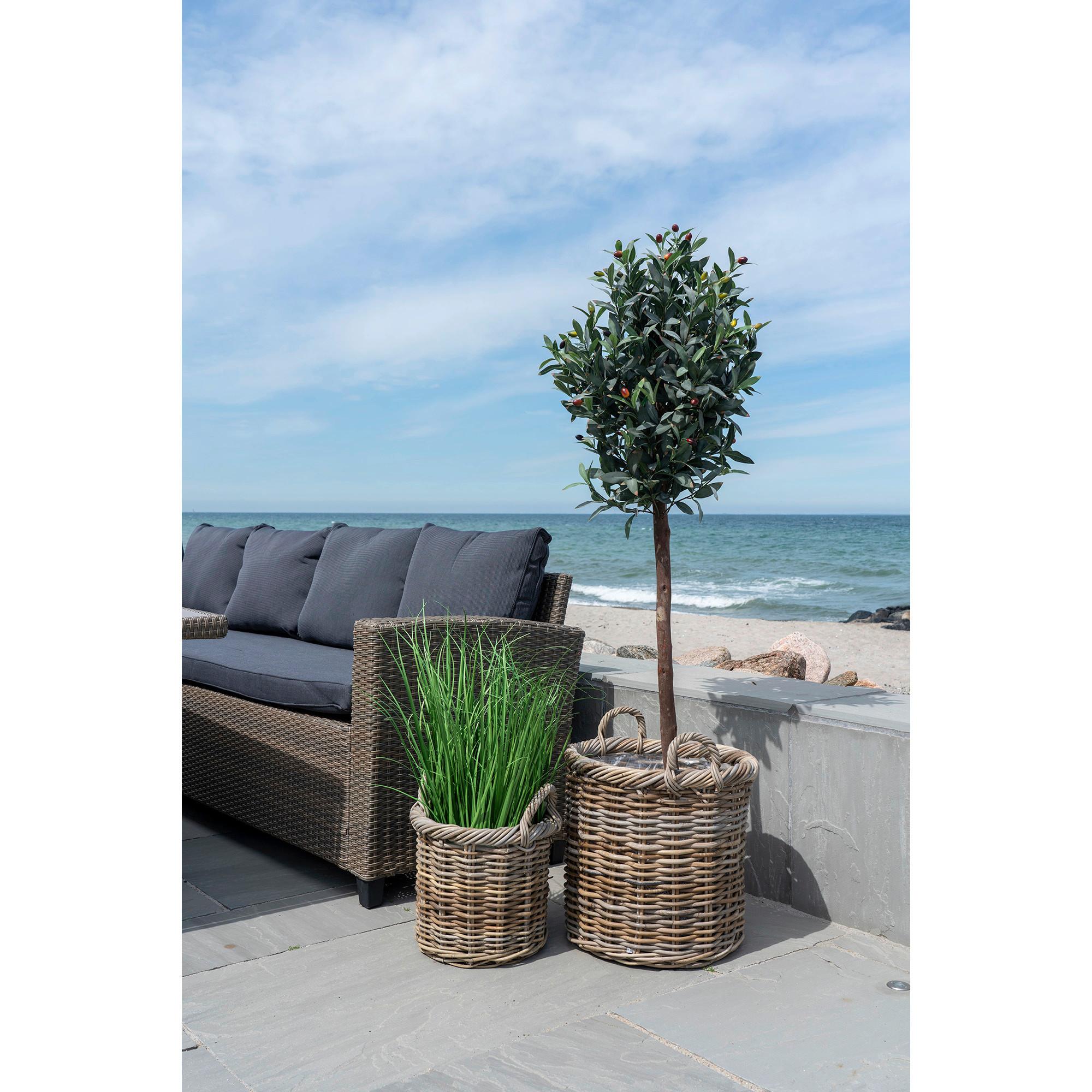 Korbset Gili Braun B: 40 cm - Klar/Braun, Basics, Holz/Kunststoff (40/48/40cm)