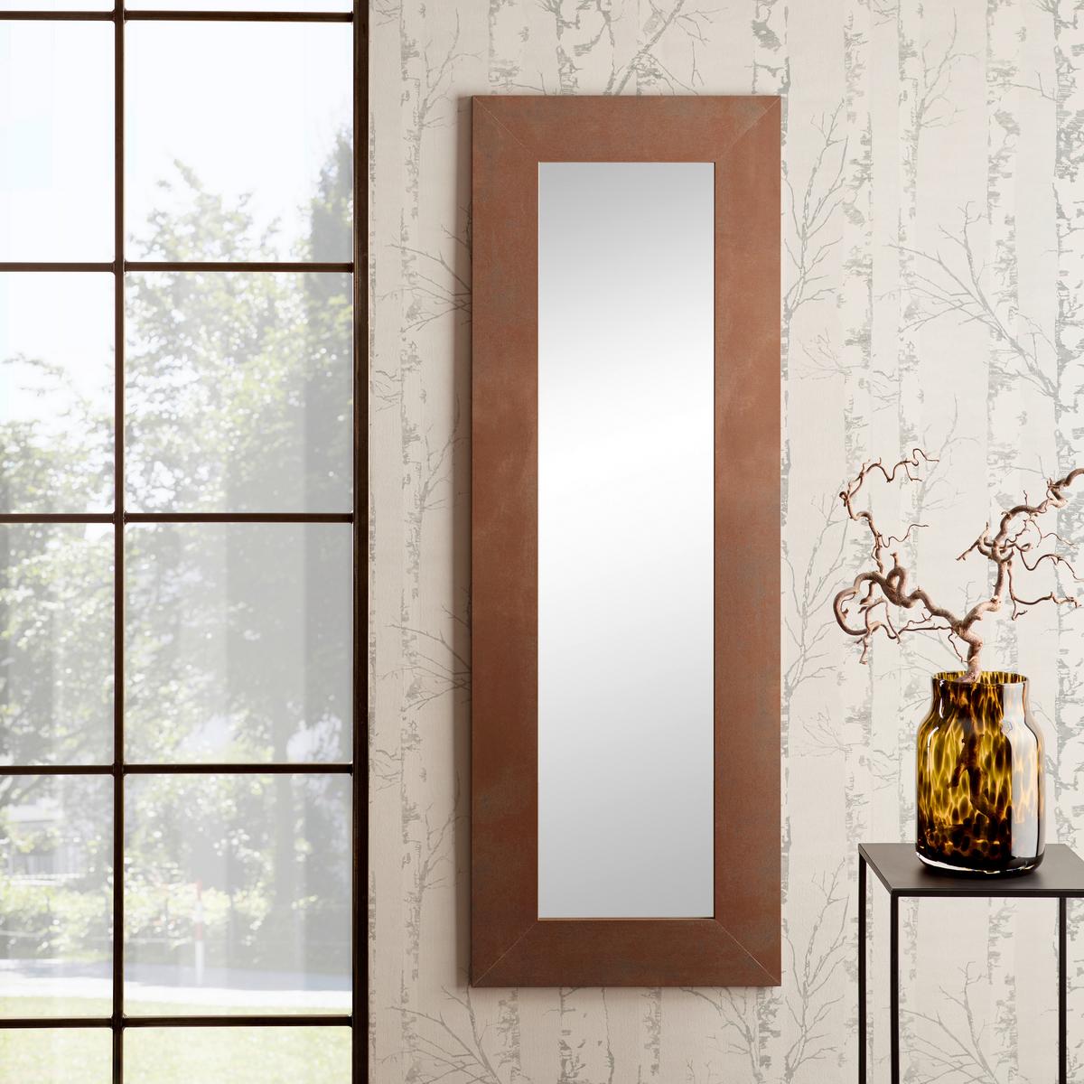 Spiegel Leo Blau/Braun BxH: 133x46 cm - Blau/Braun, Basics, Glas/Holzwerkstoff (133/46cm)