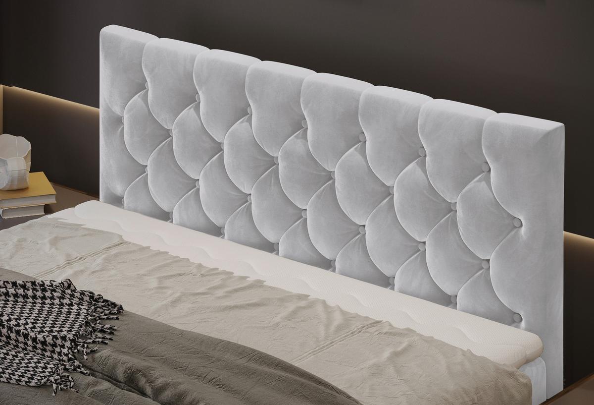 Boxspringbett Swing 16 Silberfarben 180x200 cm H2 - Beige/Silberfarben, ROMANTIK / LANDHAUS, Textil (180/200cm) - James Wood