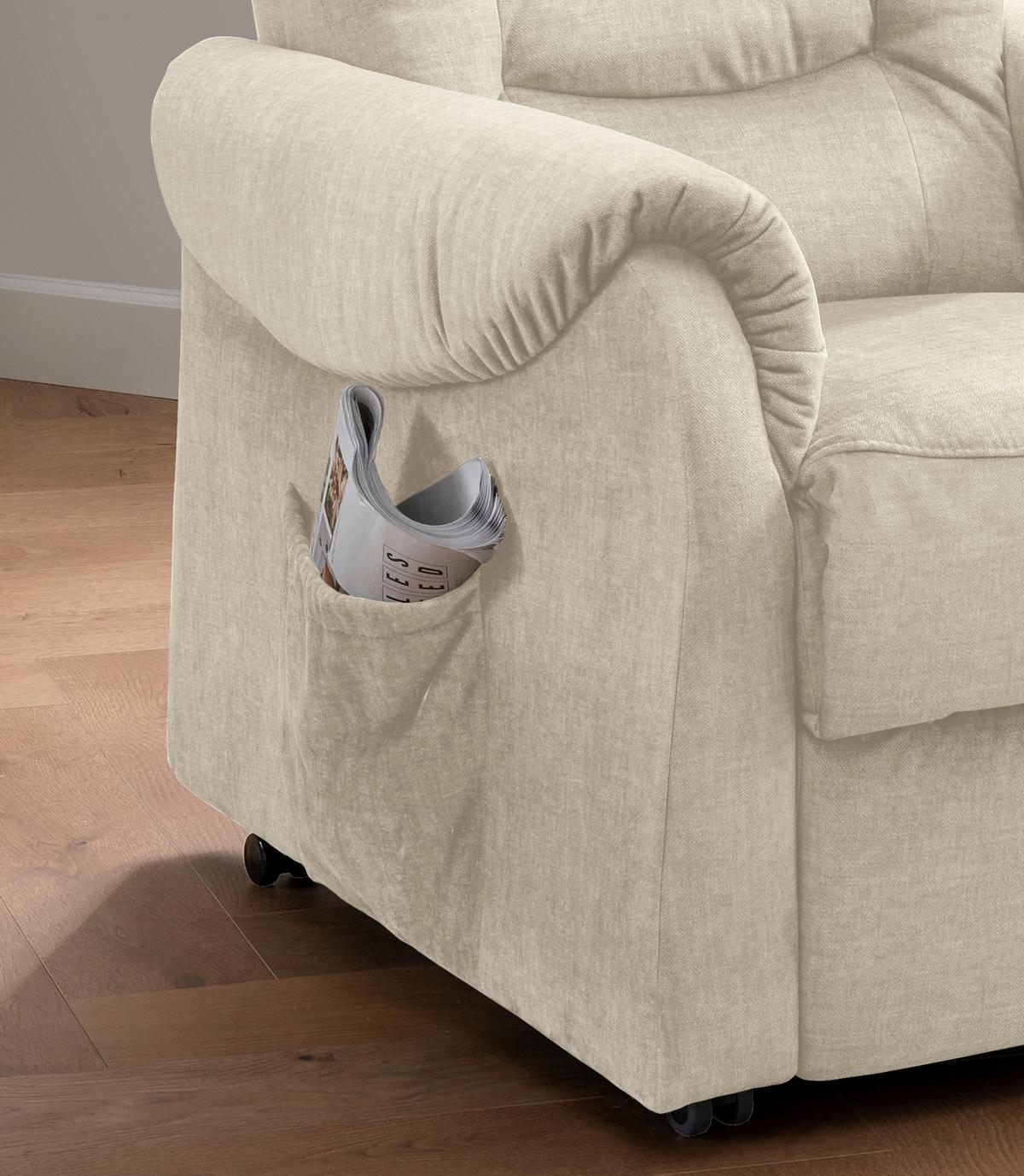 Fernsehsessel Nino Beige B: 78 Cm - Beige/Schwarz, Design, Textil (78/107/93cm) - Livetastic