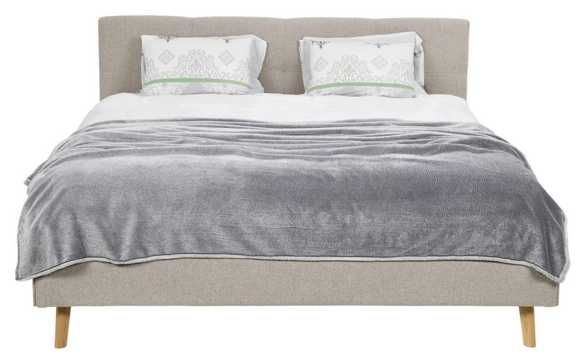 Polsterbett Rossva Lf: 180x200 Beige - Eichefarben/Beige, MODERN, Holz/Textil (180/200cm) - MID.YOU