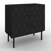 Komoda ROMA - černá, Moderní, kov/dřevo (85/80/40cm) - Bessagi Home