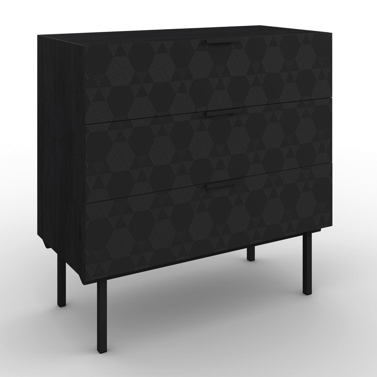 Komoda ROMA - černá, Moderní, kov/dřevo (85/80/40cm) - Bessagi Home